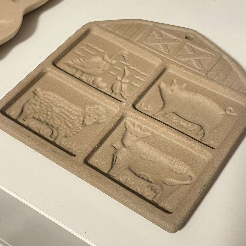 1994 Pampered Chef Farmyard Friends‎ Cookie Mold Stoneware Shortbread